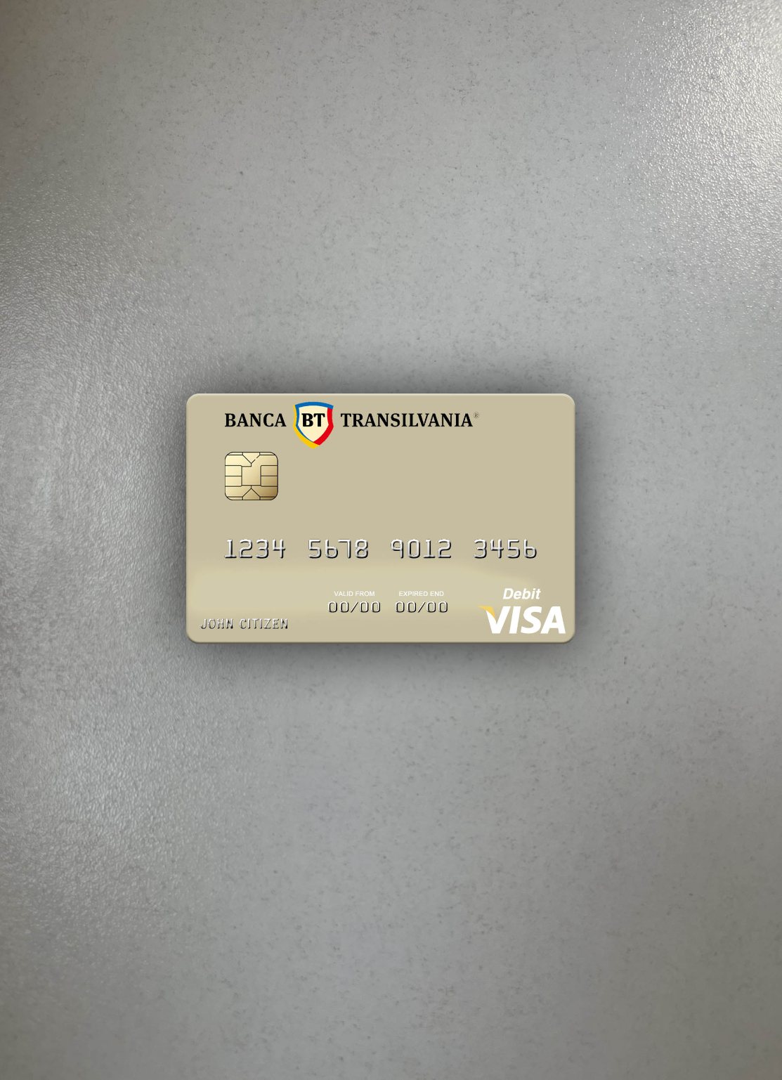 Download Romania Banca Transilvania visa debit card photolook front Photoshop template